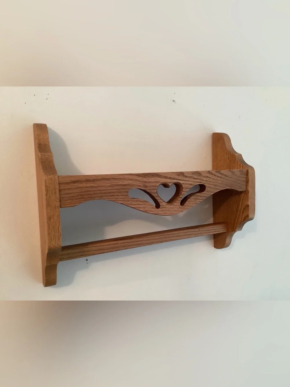 Vintage oak heart shelf